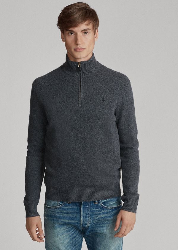 Suéter Polo Ralph Lauren Wool-Blend Quarter-Zip Homem 27058-LONG